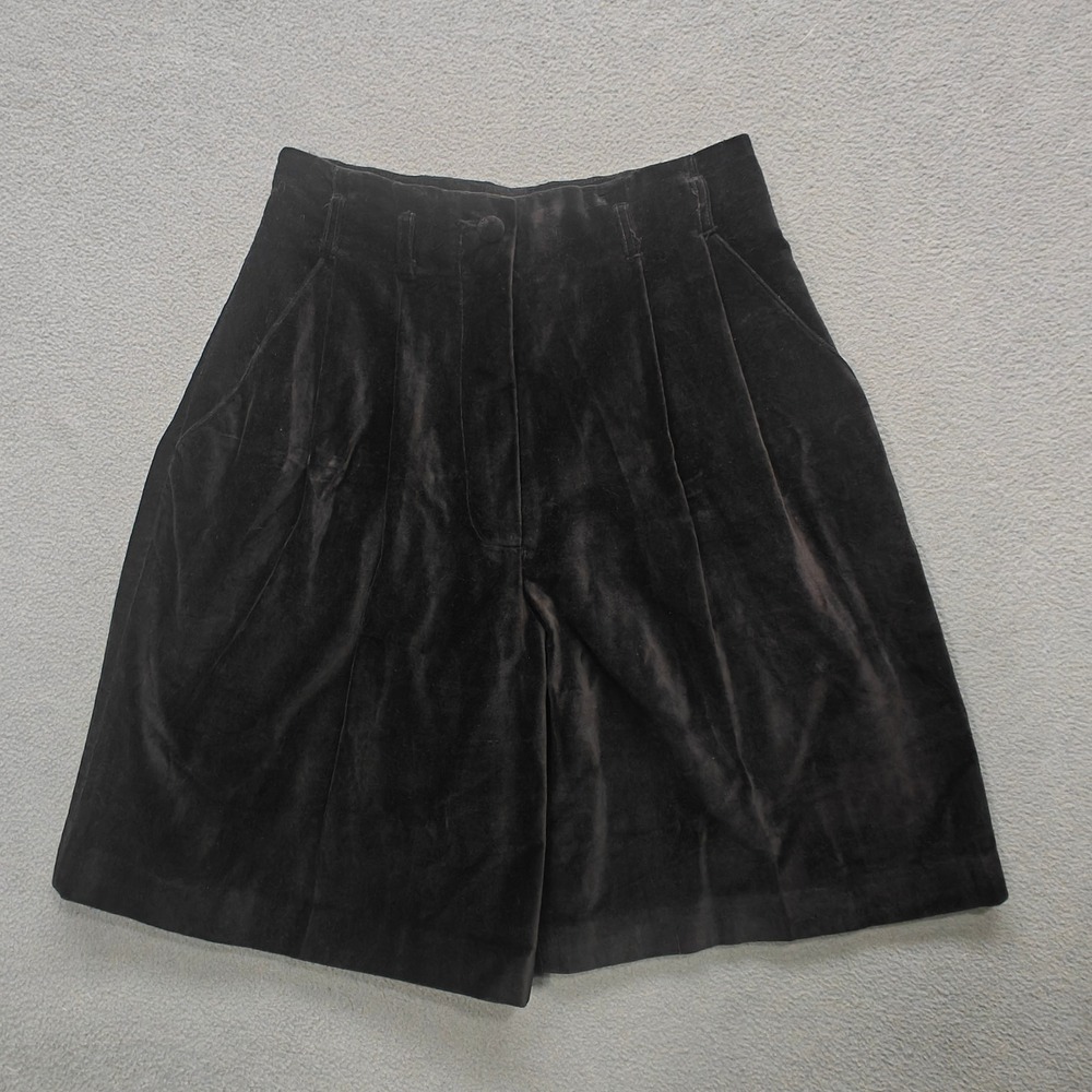 VTG 90s Black Velvet Shorts Womens Size 4 Whimsigoth Dark Romantic Vamp Moody